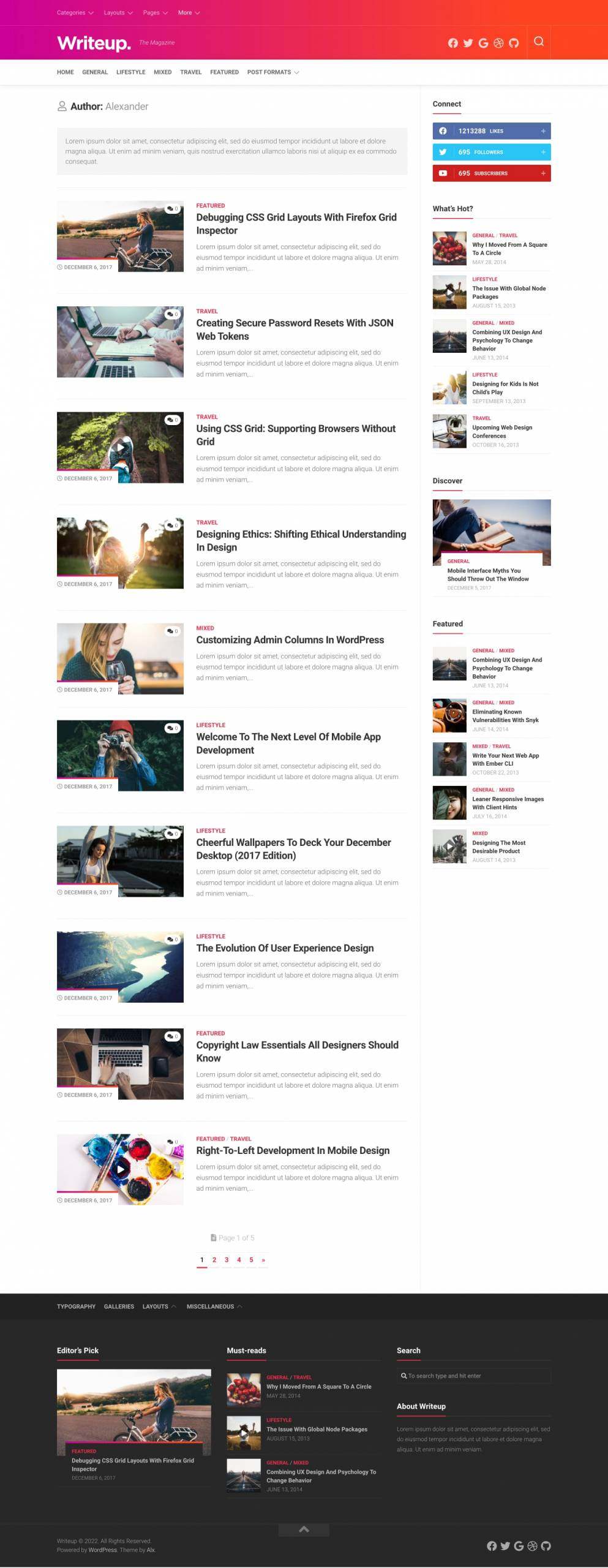 Writeup WordPress 简洁大气博客杂志主题 - WordPress智库