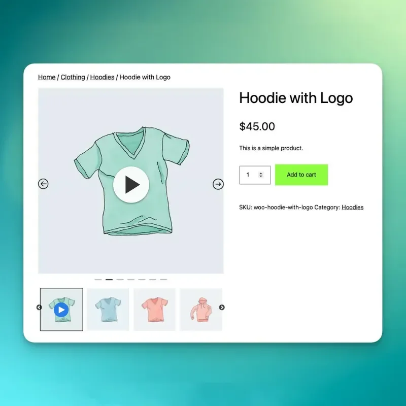 WooCommerce 相册视频 - 添加一个视频到 WooCommerce 产品相册